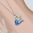 thumbnail image 2 of AOBOCO Diamond Palm Tree Necklace for Women 925 Sterling Silver Palm Tree Pendant with Waves Summer Beach Jewelry with Lab Grown Diamond Gifts for Birthday, 2 of 5
