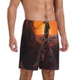 thumbnail image 2 of Kdxio Tree Hollow Meditating Giraffe Print Mens Sleep Shorts Bottoms Soft Comfy Pajama Wear Pants with Drawstring Pockets, 2 of 5