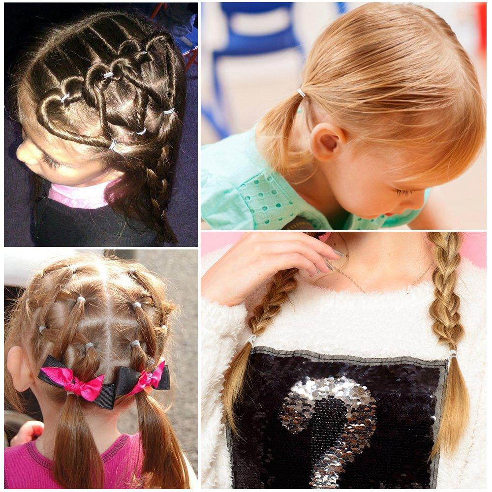 220 Pcs/Bag Mini Rubber Bands Elastic Hair Bands Soft Hair Ties with Box  for Children Hair Braiding Hair Wedding Hairstyle Kids Elastics No Damage