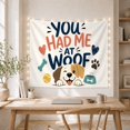 thumbnail image 5 of Cartoon Puppy Face With Ears Wide Smiling Mouth, Inspirational Illustration for Quote Lovers, Typography Wall Art, Valentine's Day Gift, Tapestry Wall Hanging for Bedroom and Dorm, 5 of 7