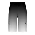 thumbnail image 3 of Men's Gradient Cargo Shorts, Drawstring Waist Loose Fit Utility Bottoms with Pockets, Summer Casual Streetwear for Outdoor Wear, 3 of 5