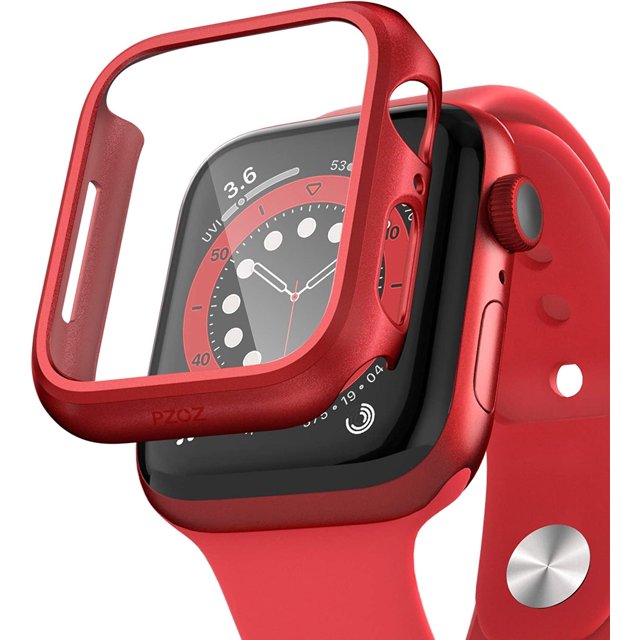 Compatible for Apple Watch Series SE2 /6 /5 /4 /SE 40mm Case with Screen Protector Accessories Slim Guard Thin Bumper Full Coverage Matte Hard Cover Defense Edge for iWatch Women Men GPS (Red)