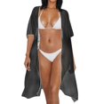 thumbnail image 3 of HELLHERO Loose Swim Coverup for Beach High Quality Fabrics Half Sleeve Swim Cover Up Daisy Pattern Design, 3 of 6