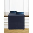 thumbnail image 5 of Solino Home Linen Navy Blue Table Runner 48 Inches - Fringe, 100% Pure Linen Short Table Runner 14 x 48 Inch Ideal for Dresser and Coffee Tables - Winter, Holiday, New Year, 5 of 5