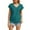 Green, variant on Promotion Sale! Women V Neck Pocket Short Sleeve Loose Fit Breathable Casual Tee Top L Size Khaki