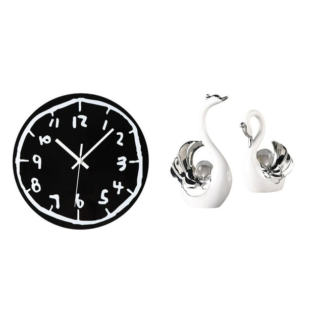 Reloj De Pared Acrílico Minimalista Moderno Y Figura De Cisne Como Adorno Para Cocina, Oficina, Comedor, Sala De Estar, Centro De Mesa, Estantería, Decoración, Regalo De Inauguración De La