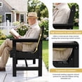 thumbnail image 6 of LOYALICE HDPE 48.8" 2-Person Weather-Resistant Park Bench for Outdoor Use, with Wide Armrests and Backrest, Suit for Garden, Porch and Park, Black, 6 of 8