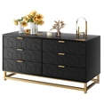 thumbnail image 2 of 6 Drawer Dresser for Bedroom, Wood Chest of Drawers with Metal Legs, Modern Storage Dresser Chest Cabinet Organizer, Large Dresser for Living Room, Hallway, Closet, 2 of 8