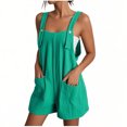 thumbnail image 2 of Weiqiqre Jumpsuits for Women Summer Casual Rompers Loose Waffle Knit Short Overalls Adjustable Strap Jumpsuit, 2 of 5