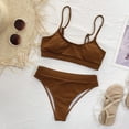 thumbnail image 5 of BONIXOOM One Piece Swimsuit Women Underwire Elastic Printed Two-Piece Sets High Cut Summer Swimwears on Clearance Coffee Size 8, 5 of 7