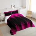 thumbnail image 4 of Abstract Ombre Twin Comforter Set Pink and Black Bedding Set Adult,Gradient Geometry Striped Comforter Set Modern Room Decor,Geometric Stripes Bed Set 2Pcs, 4 of 6