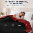 thumbnail image 4 of Loomsnest Diamond Quilted Comforter King Size, All Season, Soft, Lightweight, Reversible Down Alternative Duvet Insert (Red & Black), 4 of 7