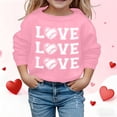 thumbnail image 2 of Valentines Day Gifts for Girls Long Sleeve Crewneck Sweatshirt Cute Love Printed Casual Pullover Top Kids Shirts, 2 of 4