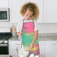 thumbnail image 4 of Colorful Tie Dye Pattern Kids Aprons for Girls and Boys,Adjustable Neck Strap Toddler Aprons for Kids Cooking Baking, 4 of 6