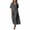 A-Gray, variant on Summer Dress for Women Cotton Linen V-Neck Button-Front Short Sleeves & Side Pockets Maxi Dress,Perfect for Casual & Office Wear