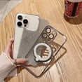 thumbnail image 3 of Magnetic Glitter Case for iPhone 15 Pro Max Compatible with Magsafe,360 Rotating Ring Magnetic Hidden Stand Case,Luxury Bling Full Camera Protector Shockproof Cover for Women Girls-Silver, 3 of 6