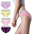 thumbnail image 2 of Diufon 4 Pack Underwear for Women Cotton Seamless High Waist Full Coverage Hipster Panties Soft Breathable Briefs, 2 of 6