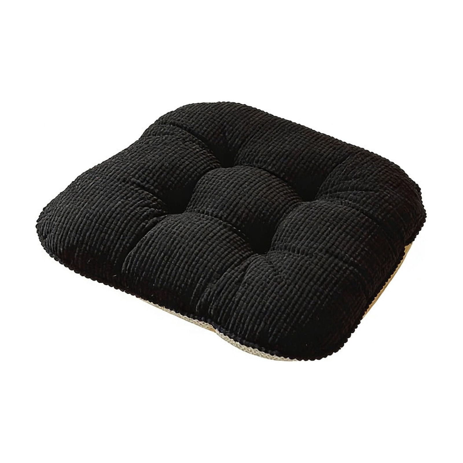 Outdoor Patio Chair Cushions Corduroy Chair Cushion with Ties High Back Tufted Pillow Replacement Rocking Chair Cushions Patio Chair Pads for All Season Indoor Home Office (Black)