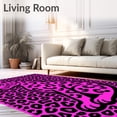 thumbnail image 2 of ODIKA 5'x7' Machine Washable Non-Slip Area Rug, Safari Leopard Outline Cartoon Spotted Animal High Traffic Rug with Pad, Pink, 723809, 2 of 8