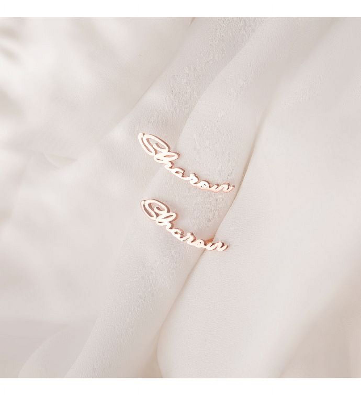 Anavia Personalized Sterling Silver Name Earring - Dainty Name Earring - Personalized Jewelry - Bridesmaid Gift for Her