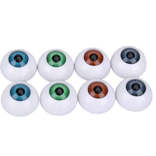 8Pcs Hollow Eyeball DIY Doll Eyes Accessory Halloween Horror Props Party DIY Eyeballs (Random Color)