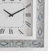 thumbnail image 3 of Wood & Mirror Square Analog Wall Clock, White, 3 of 3