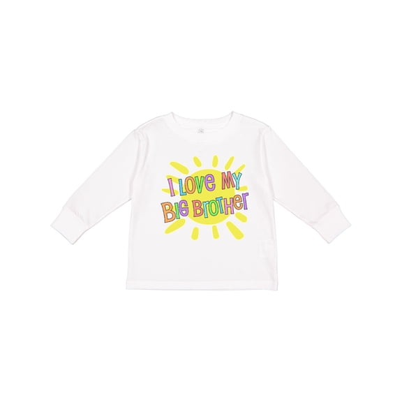 Inktastic I Love my Big Brother- sun and rainbow letters Boys or Girls Long Sleeve Toddler T-Shirt
