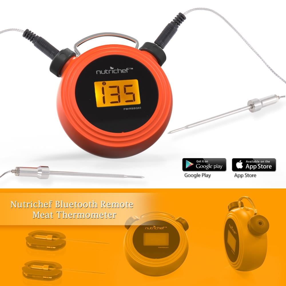 SereneLife Bluetooth Wireless BBQ Digital Thermometer PWIRBBQKT12 - The  Home Depot