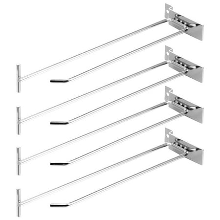 

4pcs Shelves Slotted Plate Hook Carbon Steel Silver Thickened Multifunctional Wholesale Plate Hook Hanging Jewelry Hook for Convenience Store Supermarket Shopping Mall