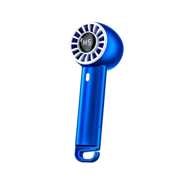 Mini ventilador portátil recargable por USB para viajes, interiores y exteriores. Azul