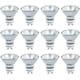 thumbnail image 1 of Bombillas halógenas GU10, casquillo GU10, 50 W, 400 lm, luz blanca cálida de 2800 K, haz de 38°, focos LED con acabado de vidrio para iluminación de caminos y paisajes del hogar (12 unidades GU10), 1 of 5