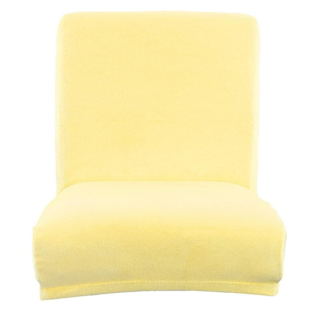 Fundas de terciopelo extraíbles para silla de comedor, funda elástica para taburete de bar Amarillo