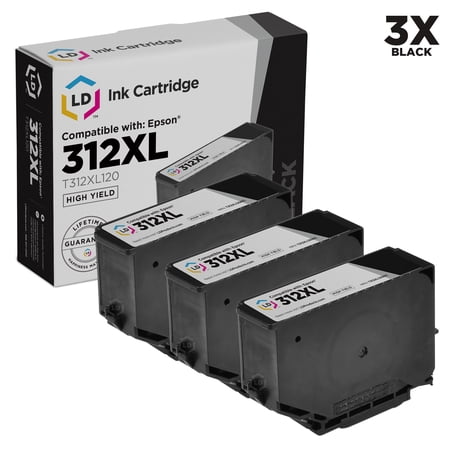 Remanufactured Replacement for Epson 312XL T312XL120 Pack of 3 High Yie Black Cartridges for Expression & XP Series: XP-15000  XP-8500