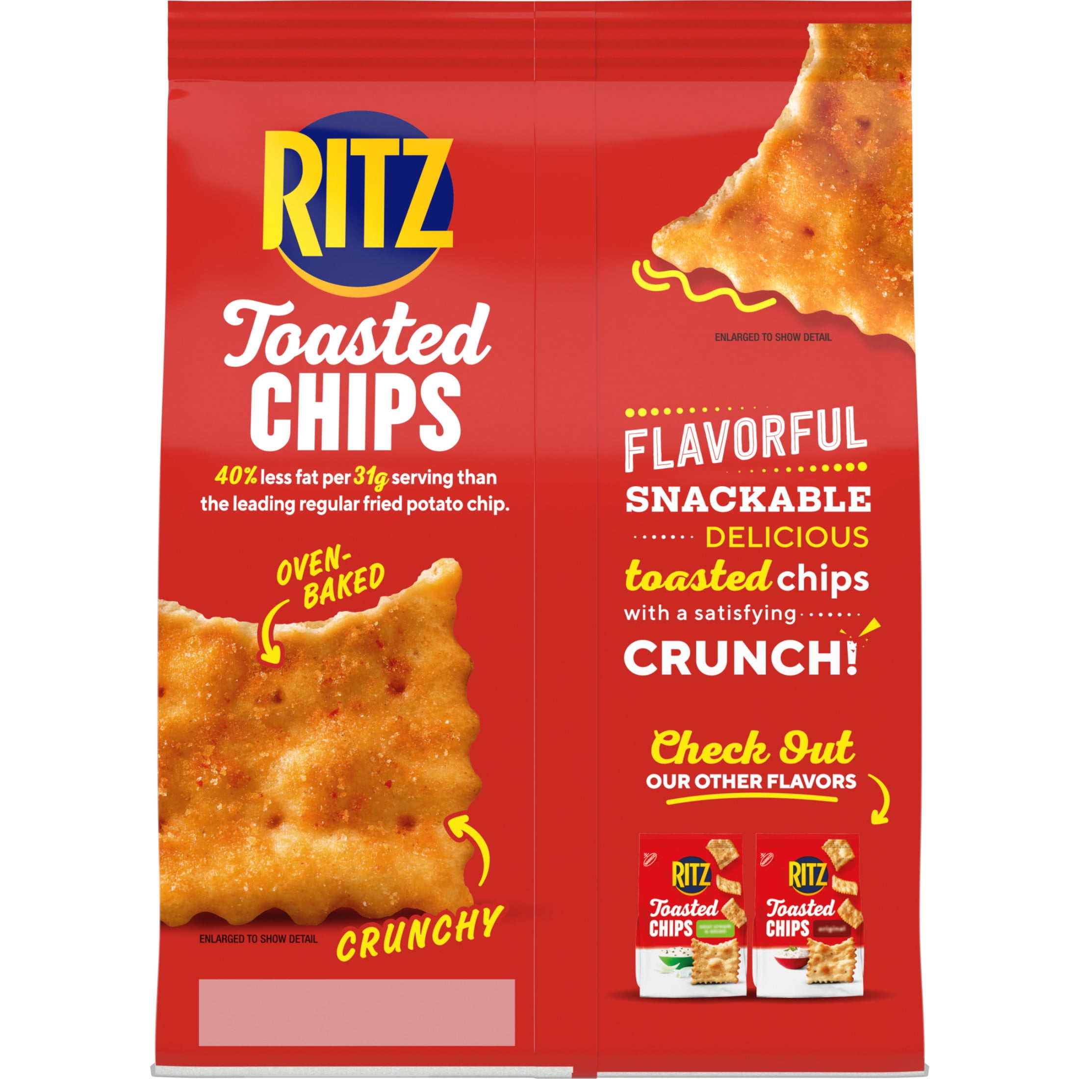 RITZ Toasted Chips Sweet Habanero Crackers, Party Snacks, 8.1 oz-4pk, With Olive Green Bowl By ValueNest
