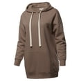 thumbnail image 2 of A2Y Women's Relax Fit Long Sleeve Kangaroo Pockets Hoodie Sweatshirts Mocha 2XL, 2 of 6