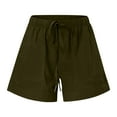 thumbnail image 4 of XMMSWDLA Womens Shorts Drawstring Mid-Rise Shorts Summer Casual Shorts for Women Green Shorts for Women, 4 of 7