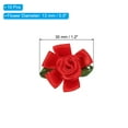 thumbnail image 2 of Rosas de cinta de satén mini de Uxcell, pequeñas rosetas de flores de tela, con hojas verdes rojas, 2 of 6