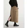thumbnail image 2 of Falda corta de algodón puro de cintura alta y longitud media para mujer, estilo nuevo de otoño 2023, estilo americano de trabajo, 2 of 5
