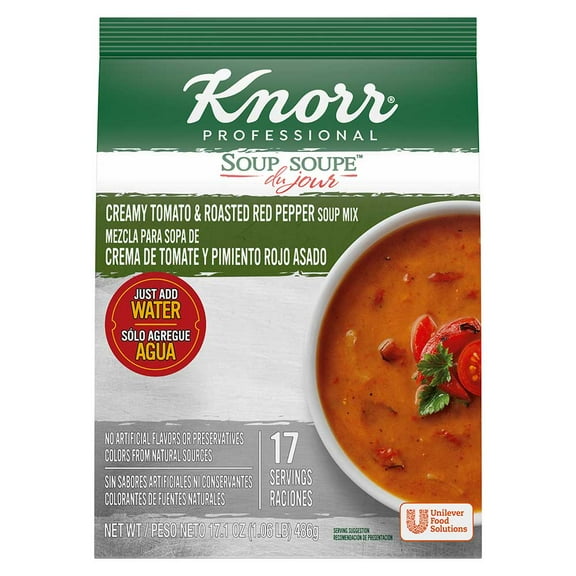 Knorr Professional Soup du Jour Creamy Tomato and Roasted Red Pepper Soup Mix, 17.1 ounce -- 4 per case
