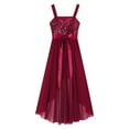 thumbnail image 5 of YONGHS Kids Girls Glitter Dress Evening Ball Party Gown 6-16 Burgundy 6, 5 of 5