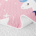 thumbnail image 5 of Manfei Cartoon Unicorn Flowers Twin Quilt Set 2 Pieces,Cute Animal Twin Coverlet Set,1 Bedspread and 1 Pillowcase, 5 of 7