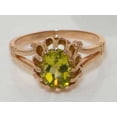 thumbnail image 6 of LBG British Made Stunning 18k Rose Gold Natural Peridot Womens Anniversary Ring - 33 size options - Size 8.5, 6 of 7
