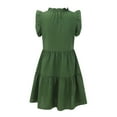 thumbnail image 5 of B91xZ Robe Moulante pour Femmes Sans Manches à Col Ras du Cou, Chandail à Enfiler, Hauts Coupe Décontractée, Chandails, Robe Courte, Vert Armée TG, 5 of 5