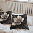 thumbnail image 6 of Throw Pillow Covers 20x20 Inch Set of 2, Black Gold Flower Waterproof Outdoor Pillow Covers, Gradient Luxurious Floral Botanical Decorative Cushion Pillowcases for Couch, Sofa, Bed, Garden, Patio, 6 of 9
