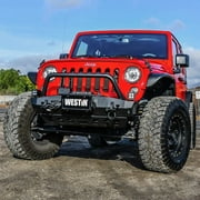 Westin WJ2 Stubby Front Bumper with Bull Bar Fits select: 2015-2017 JEEP WRANGLER UNLIMITED, 2012-2014 JEEP WRANGLER