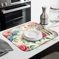 thumbnail image 3 of Pioneer Flower Floral Print Pattern Dish Drying Mat for Kitchen 1 Pack, Ultra Absorbent Microfiber Dishes Drainer Mats,16"x18", 3 of 6
