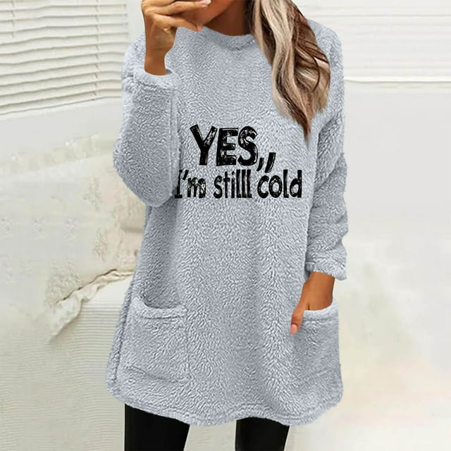 Ailaofu Womens Fall Long Sleeve T-Shirts Casual Tops for Leggings Loose Soft Blouses with Pocket