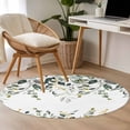 thumbnail image 5 of Green Eucalyptus Round Area Rugs Collection 4', Watercolor Spring Weeping Botanical Non Slip Indoor Circular Throw Runner Rug Floor Mat Carpet for Living Room Dining Table Bedroom Nursery, 5 of 9