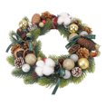 thumbnail image 2 of Corona de piñas navideñas con bolas de algodón,Corona navideña de piñas con bolas de algodón Corona navideña Decoración de guirnaldas navideñas Experiencia incomparable, 2 of 8