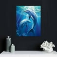thumbnail image 4 of RUIYC Dolphin Canvas Wall Art Cute Dolphins Playing Under Sea with Sunshine Picture Printing Artwork for Living Room Bedroom Bathroom Wall Decor,Stretched and Framed Ready to Hang,16x20 Inch, 4 of 4